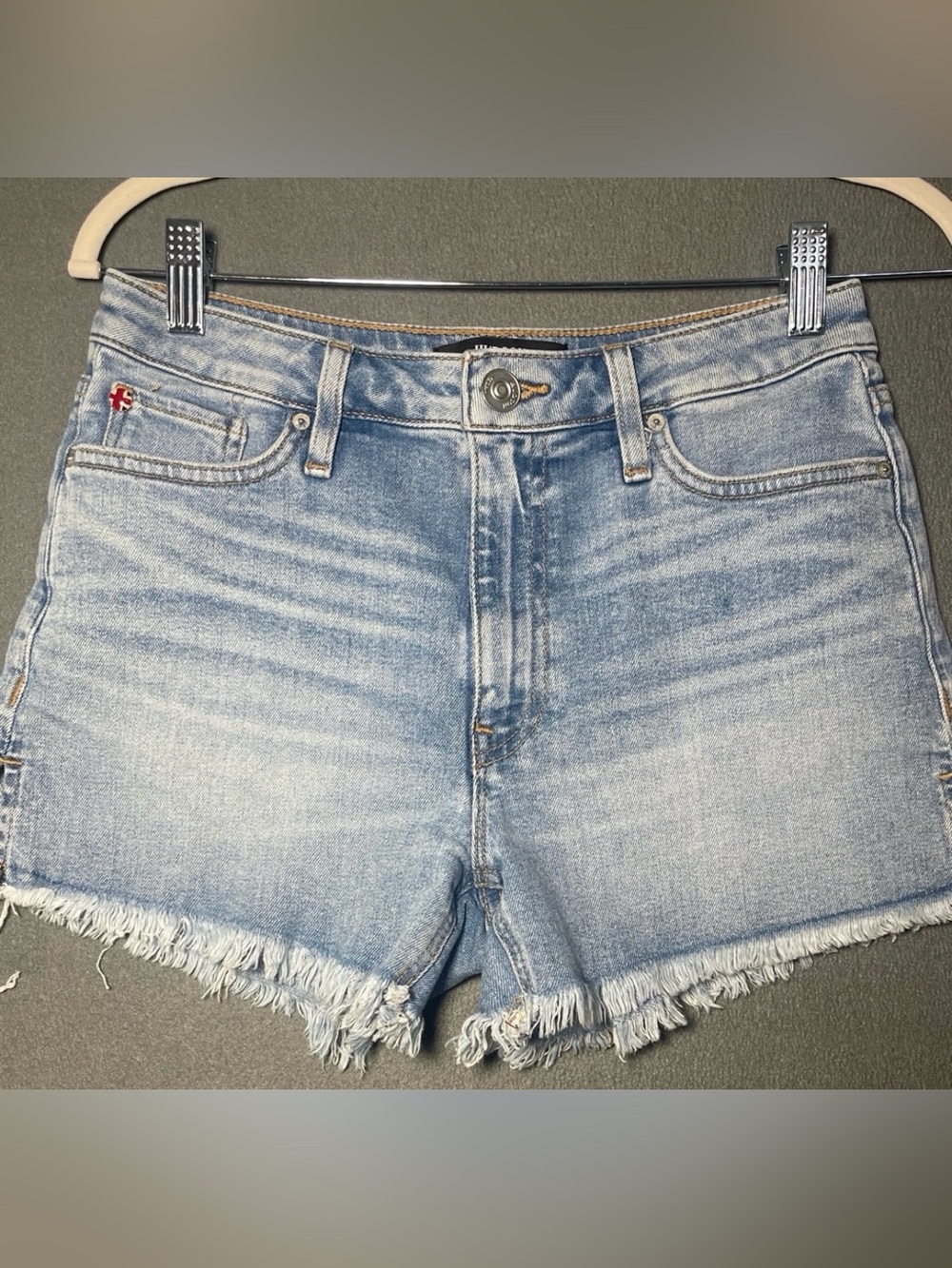 Hudson Croxley Denim Shorts Size 26 Light Wash Cutoff Frayed Hem